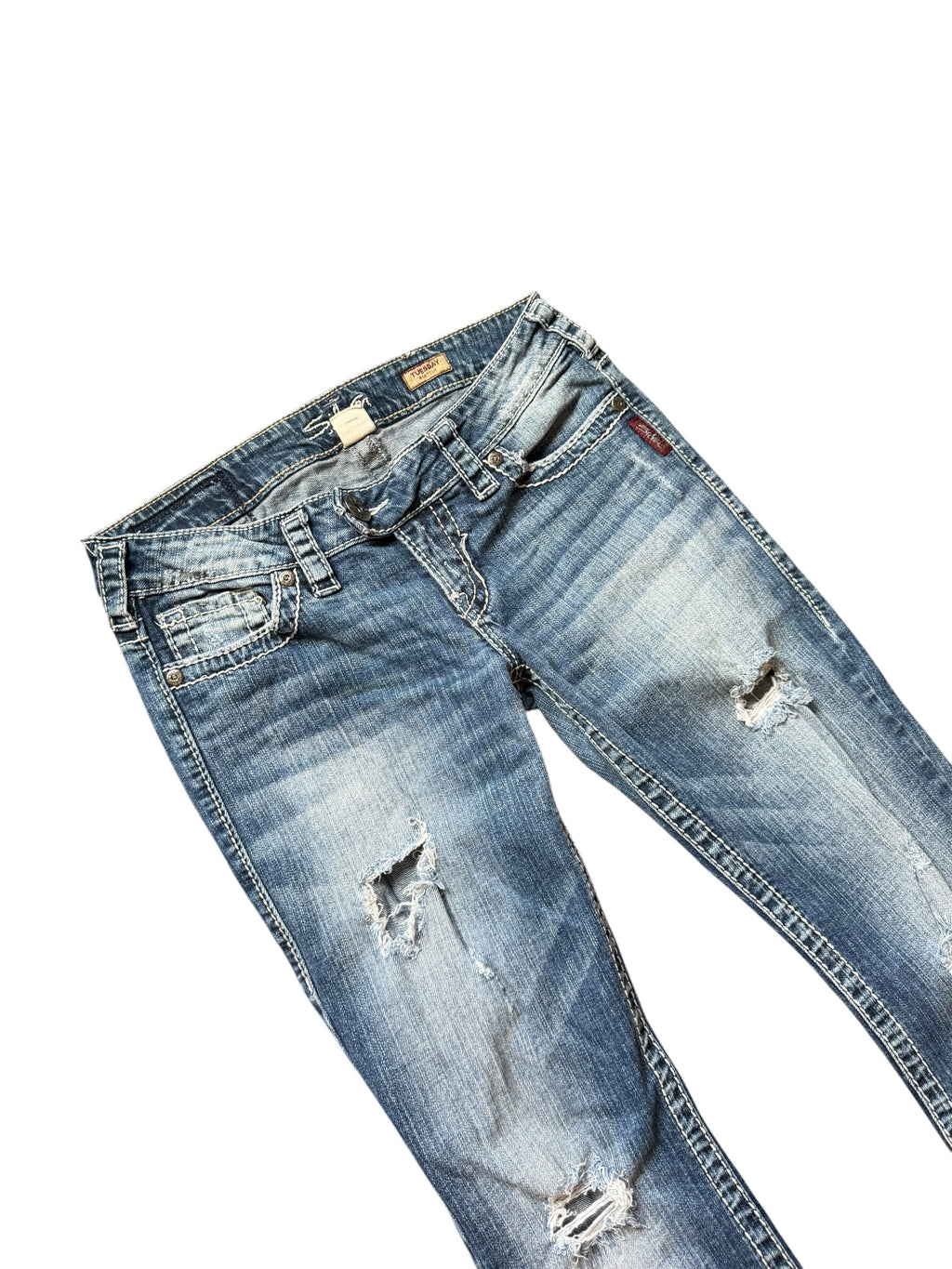 Distressed Silver Brand Jeans