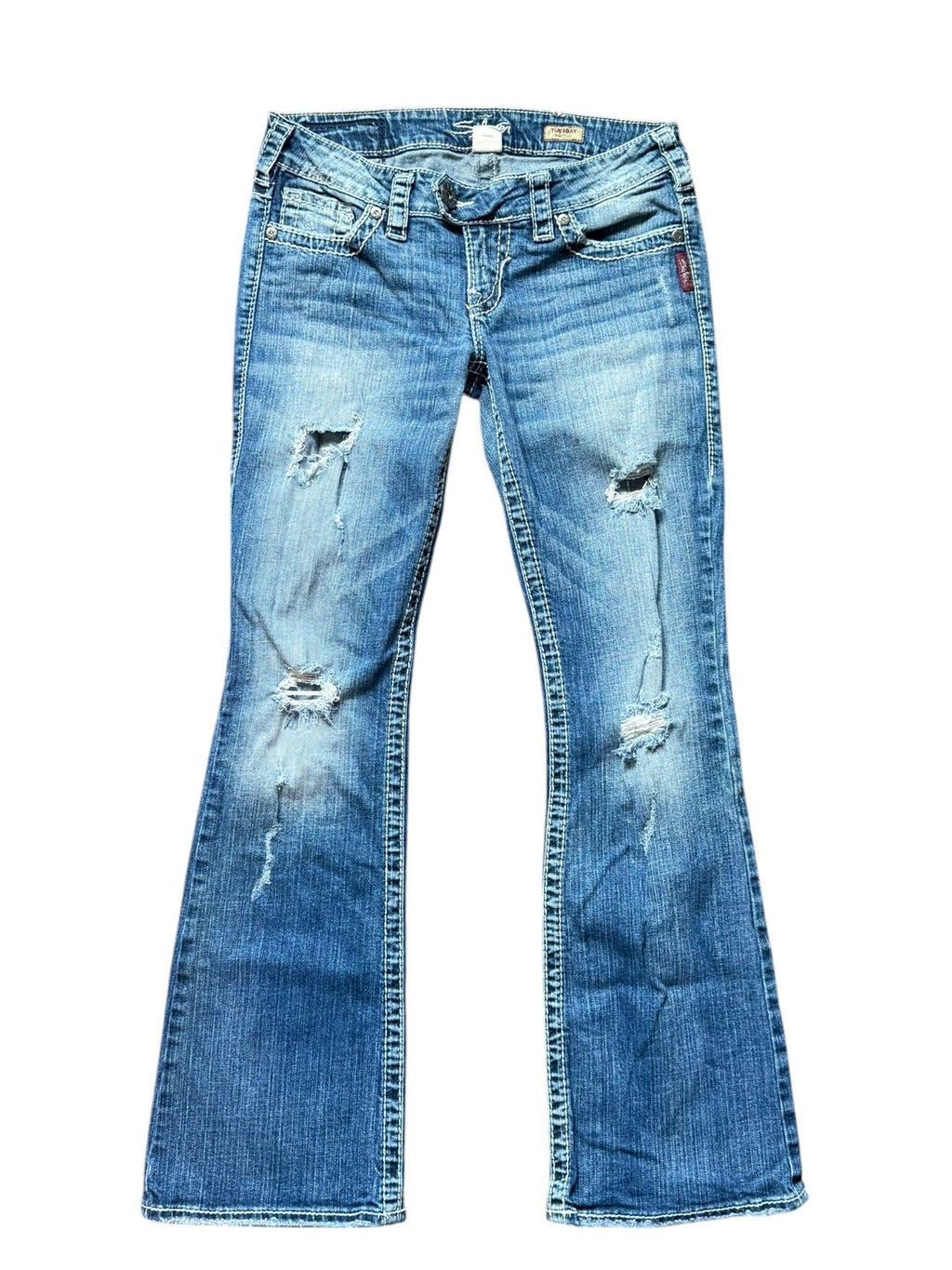 Distressed Silver Brand Jeans