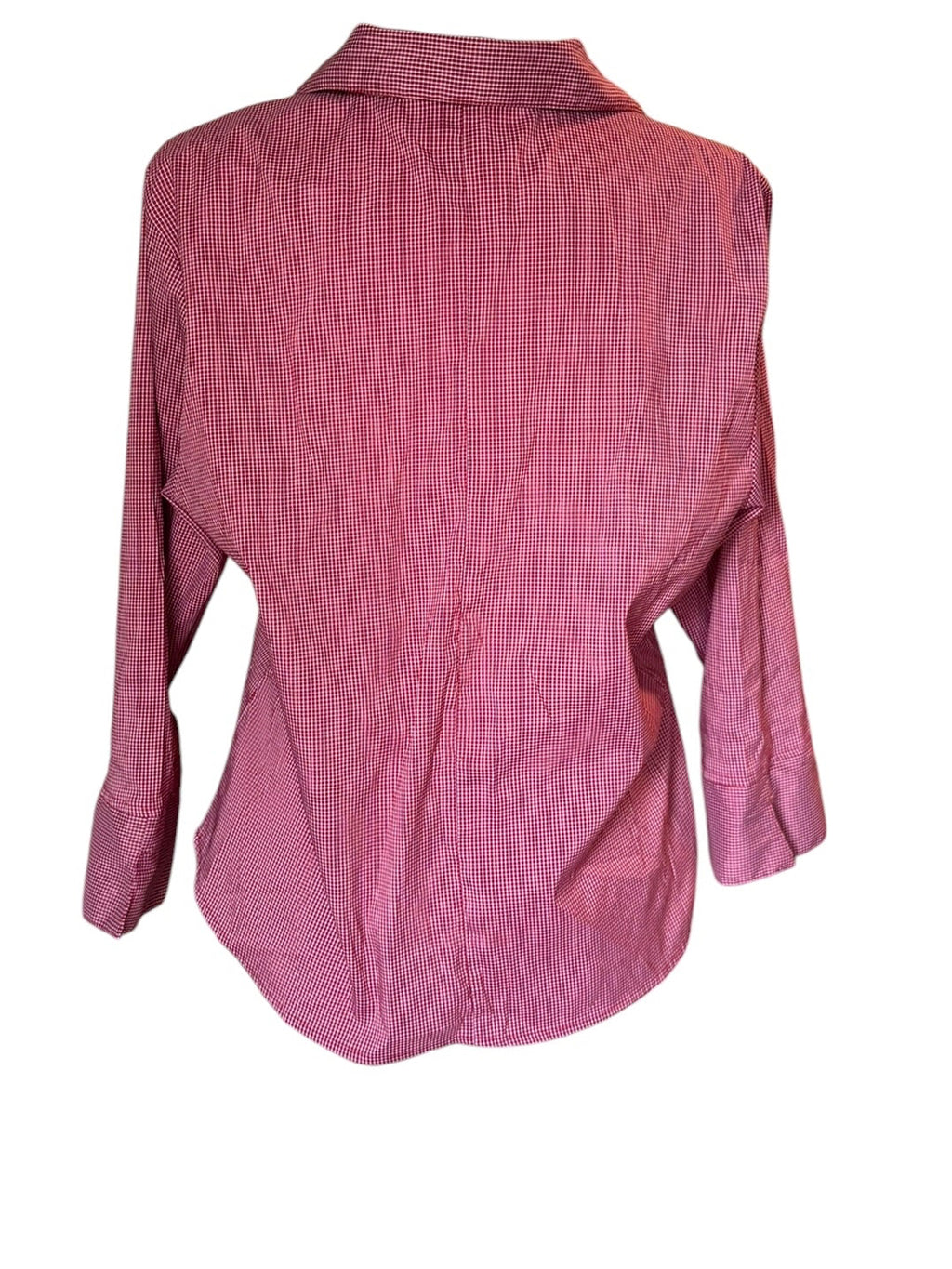 Fashion Bug Red Plaid Zip Up Blouse Top (Large)
