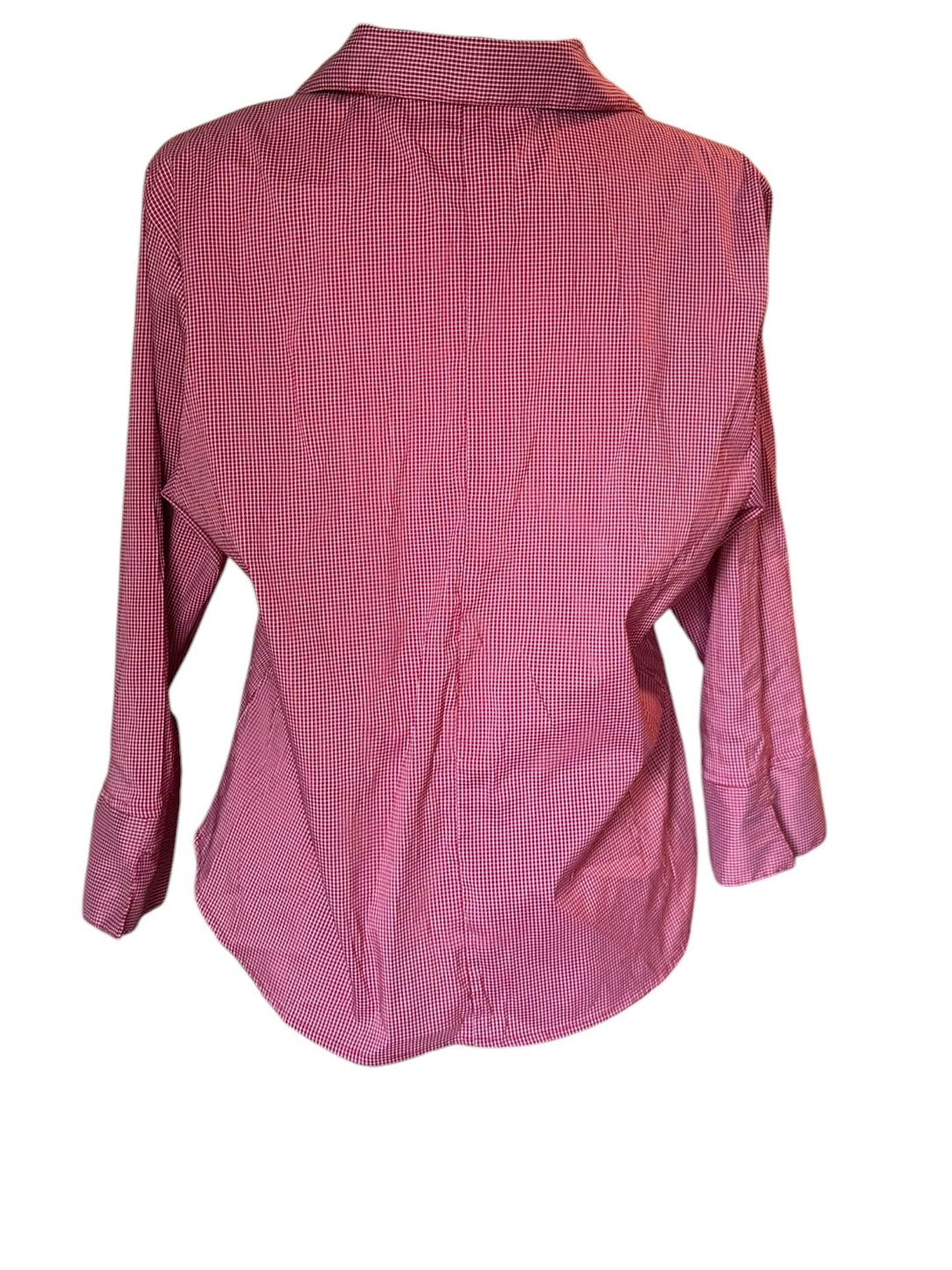 Fashion Bug Red Plaid Zip Up Blouse Top (Large)