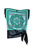 Satin top with a bandana-style mandala print (XL)
