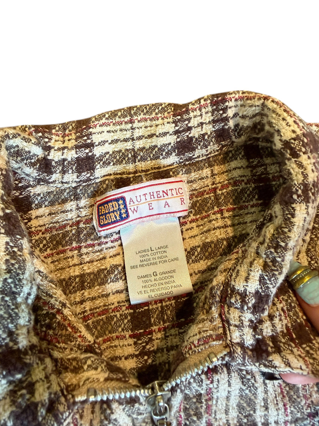 Plaid Women’s Zip Up: Large