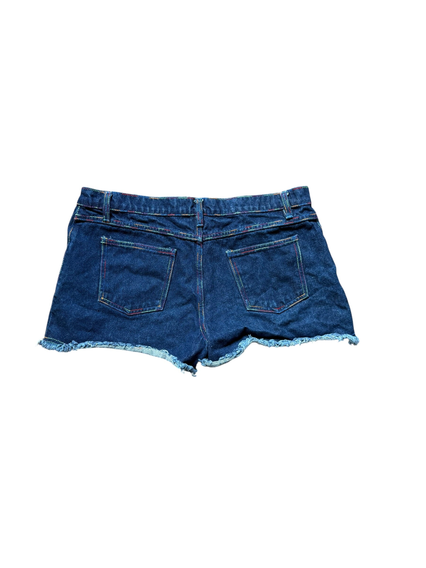 Vintage No Excuses Rainbow Stitch Denim Shorts (12)
