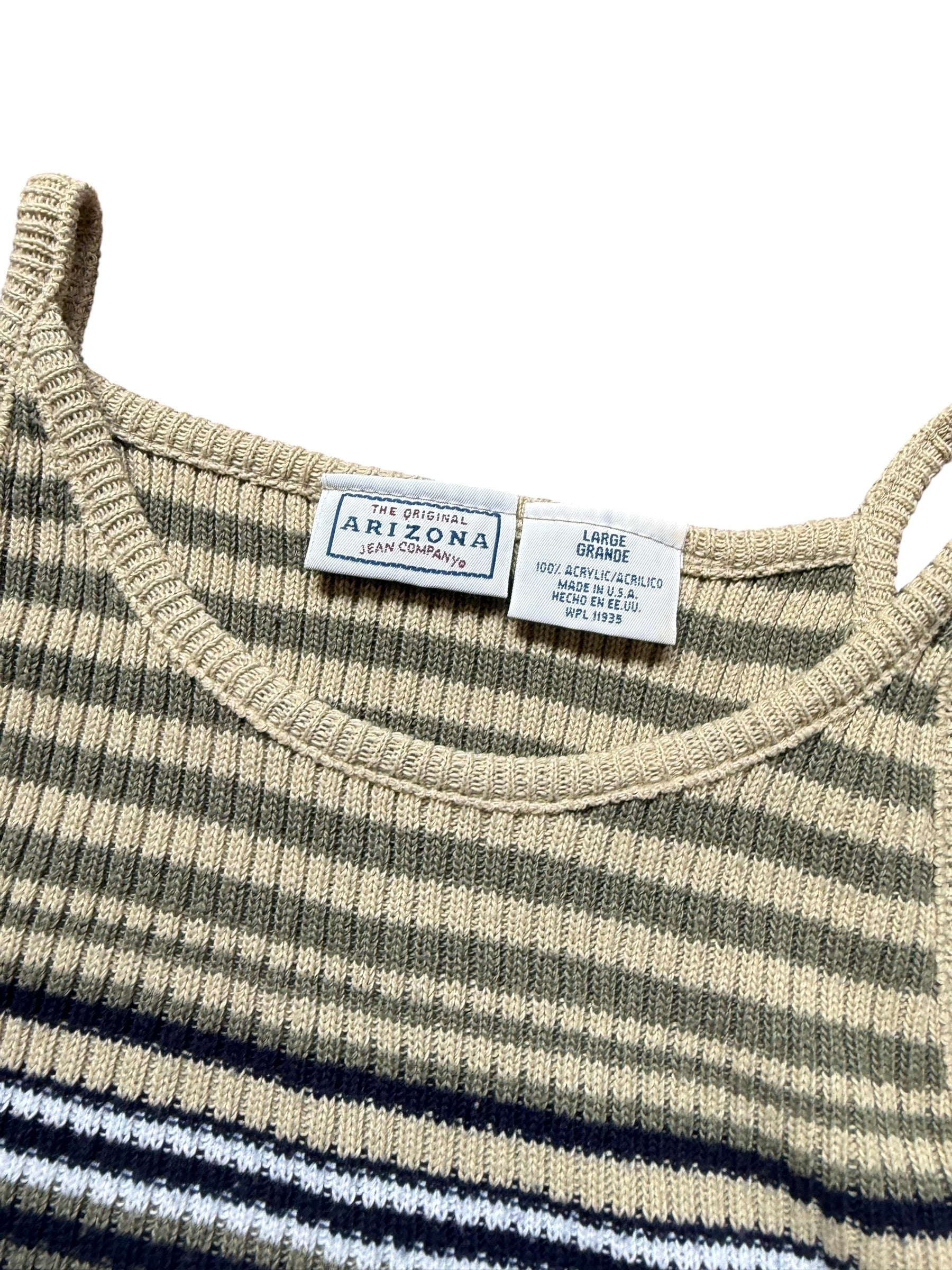 Striped ribbed knit tank top (Large)