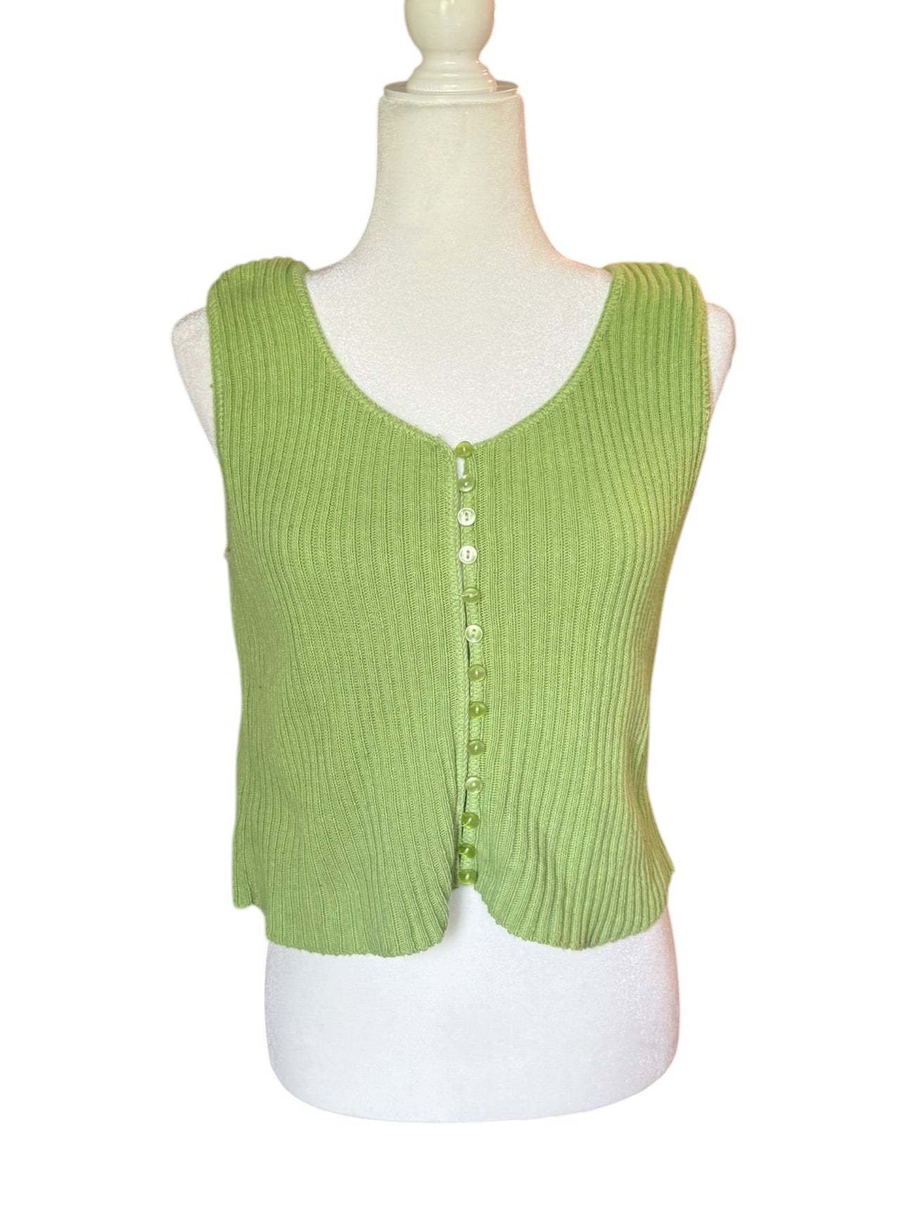 Green Knit Tank Top (Medium)