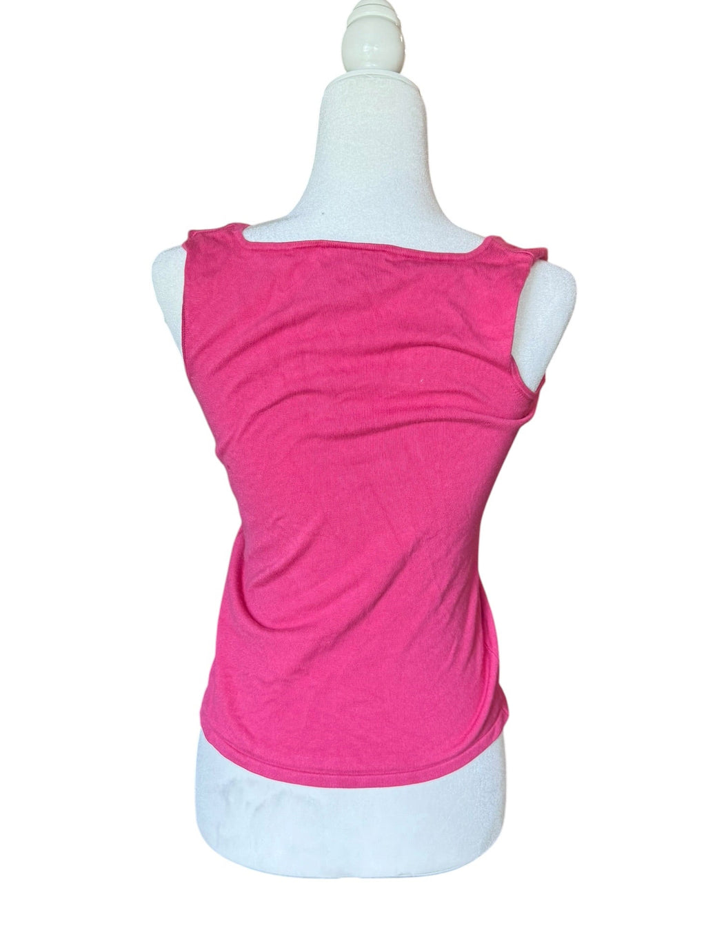 Pink sleeveless V-neck wrap top (Small)
