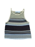 Striped ribbed knit tank top (Large)