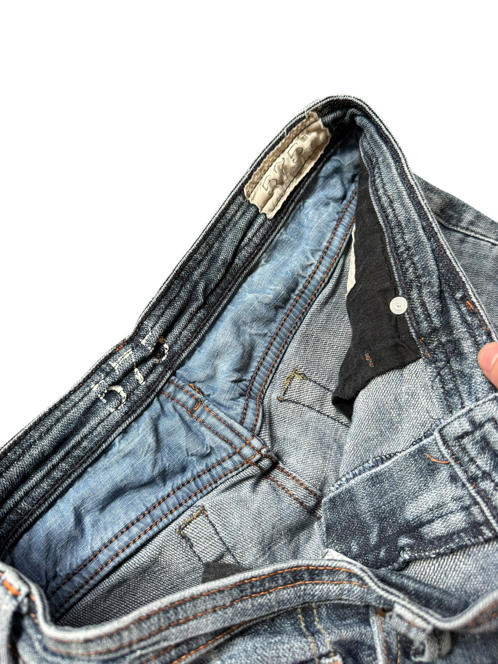 Distressed Low Rise Bootcut Jeans (30”/6-8 Long)