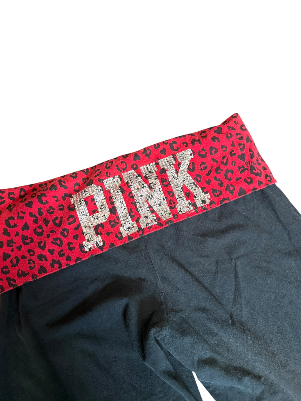 Red Cheetah Print VS PINK Foldover Capris (Large)
