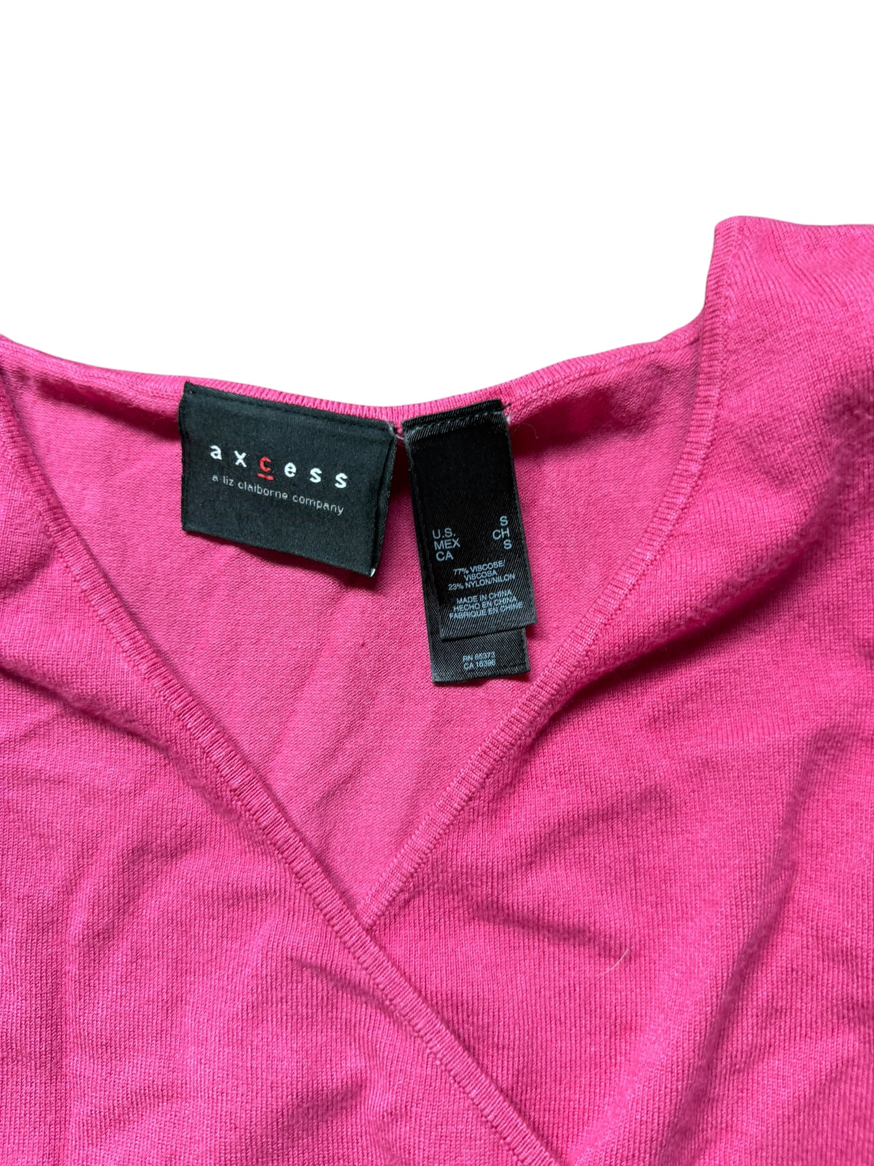 Pink sleeveless V-neck wrap top (Small)