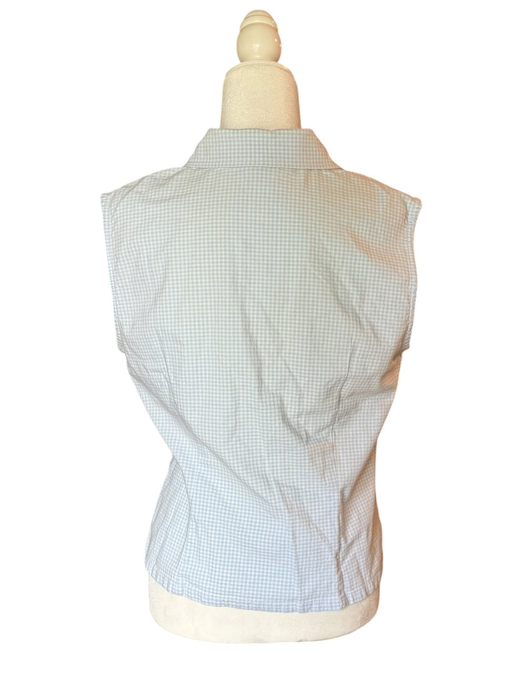 Baby blue plaid zip up (Large)