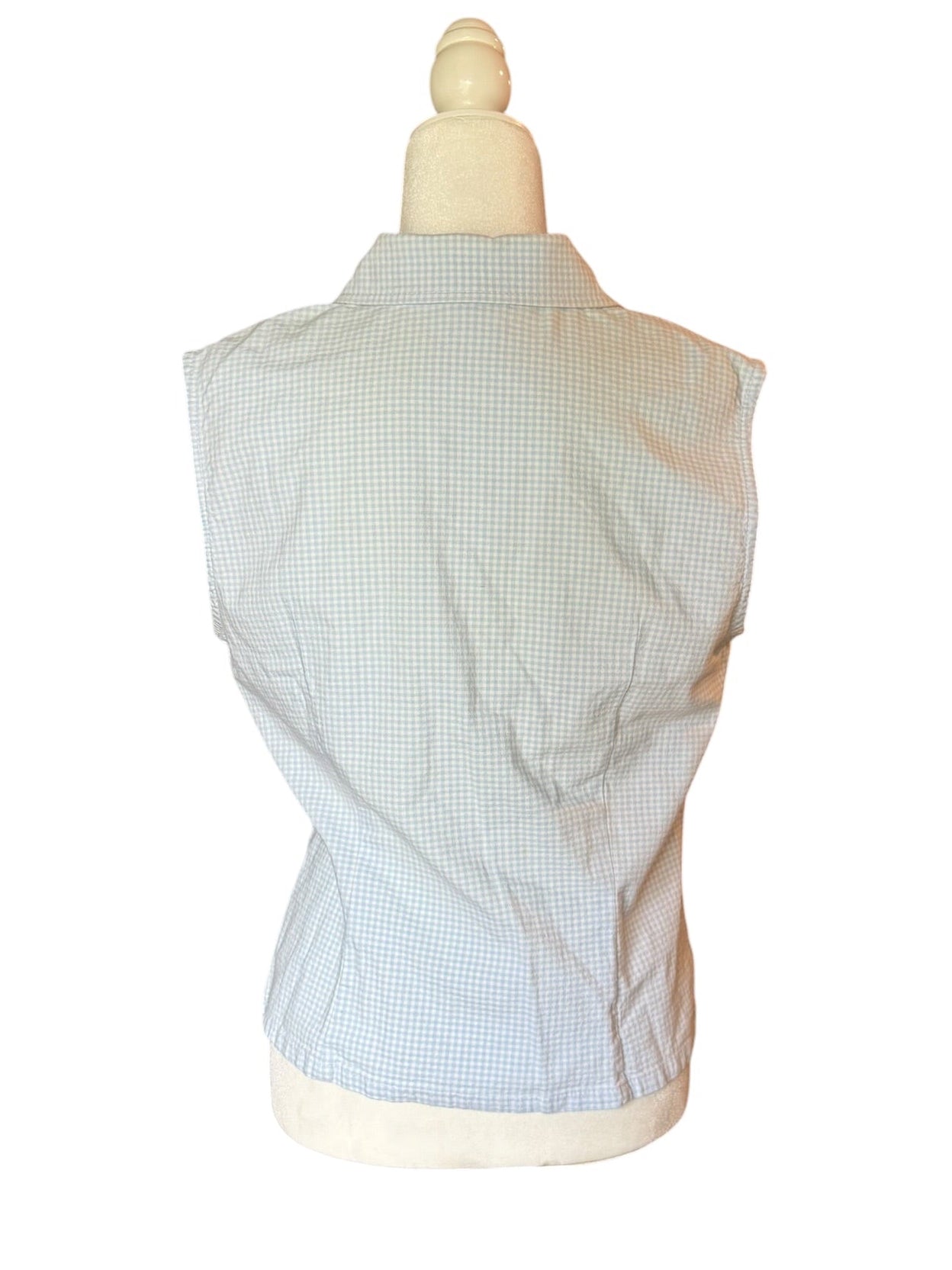 Baby blue plaid zip up (Large)