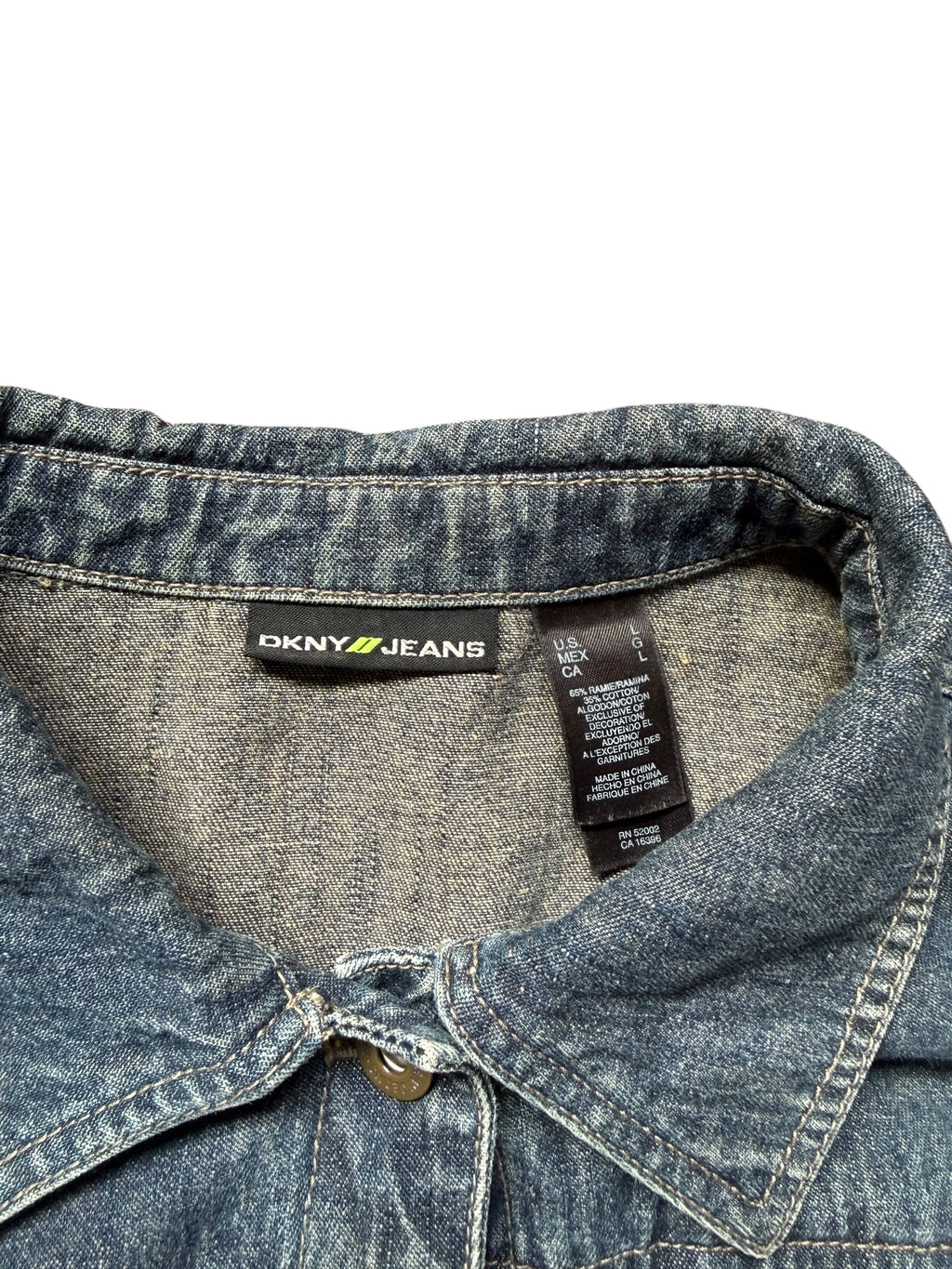 DKNY Dark Wash Denim Jacket (Fitted Large/True Medium)