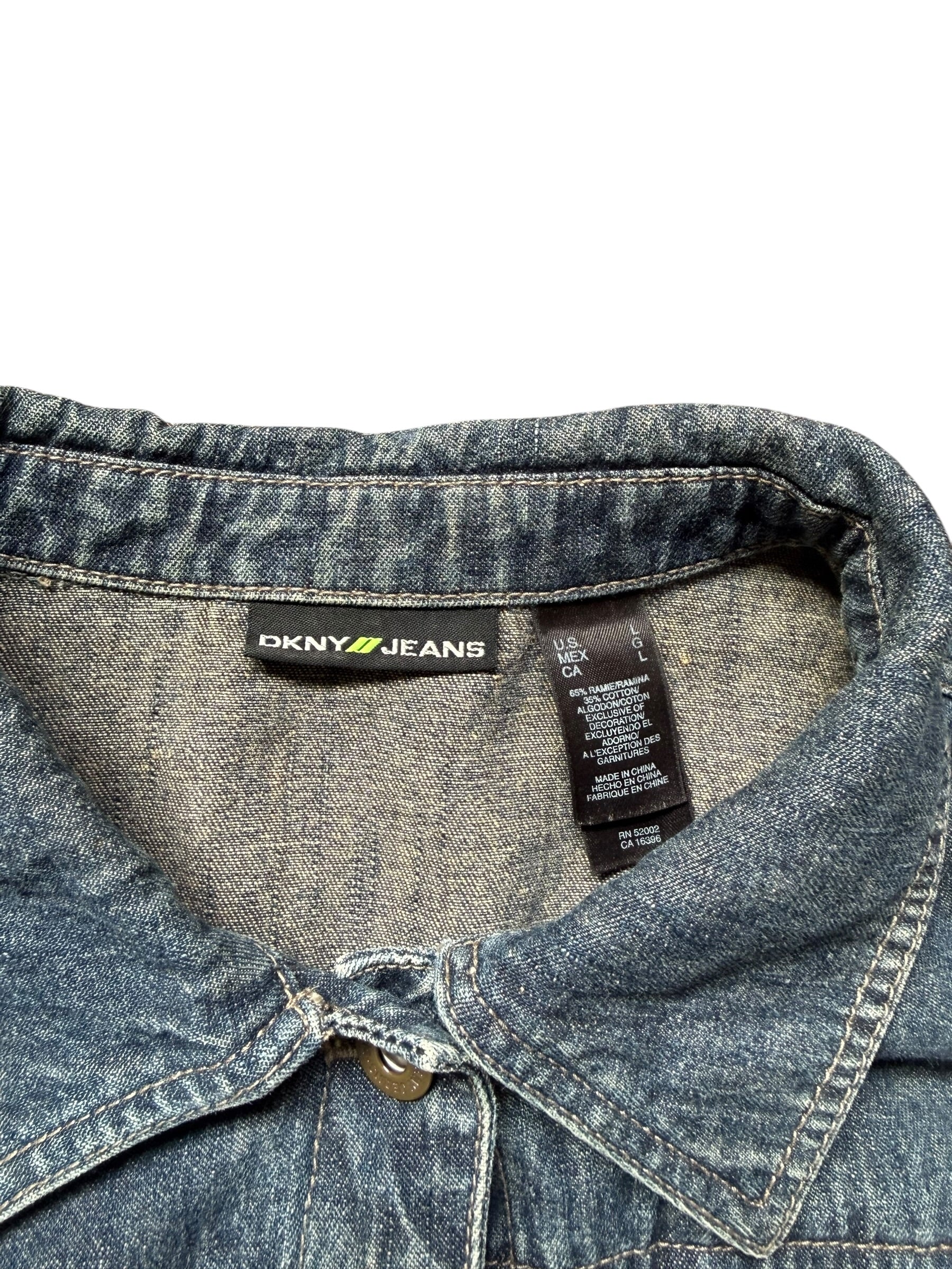 DKNY Dark Wash Denim Jacket (Fitted Large/True Medium)