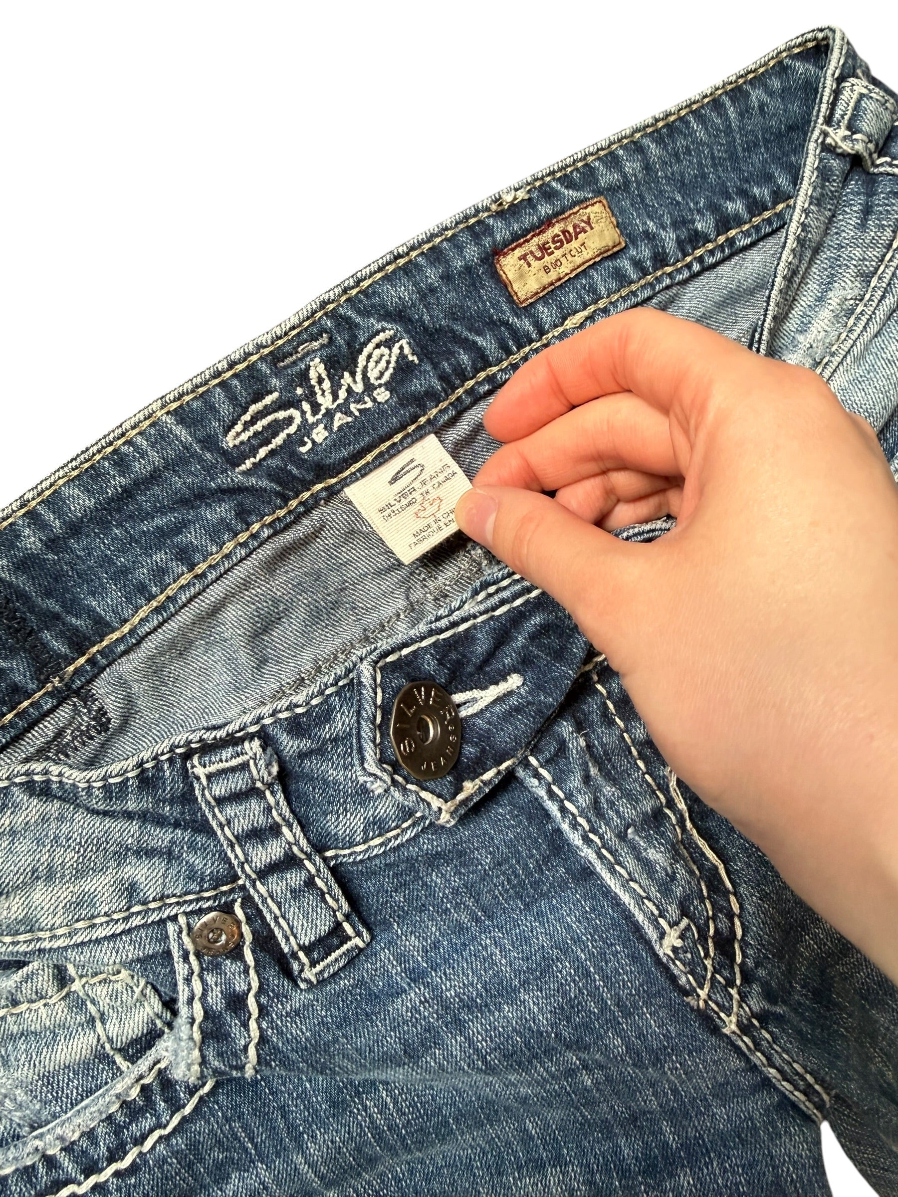 Distressed Silver Brand Jeans