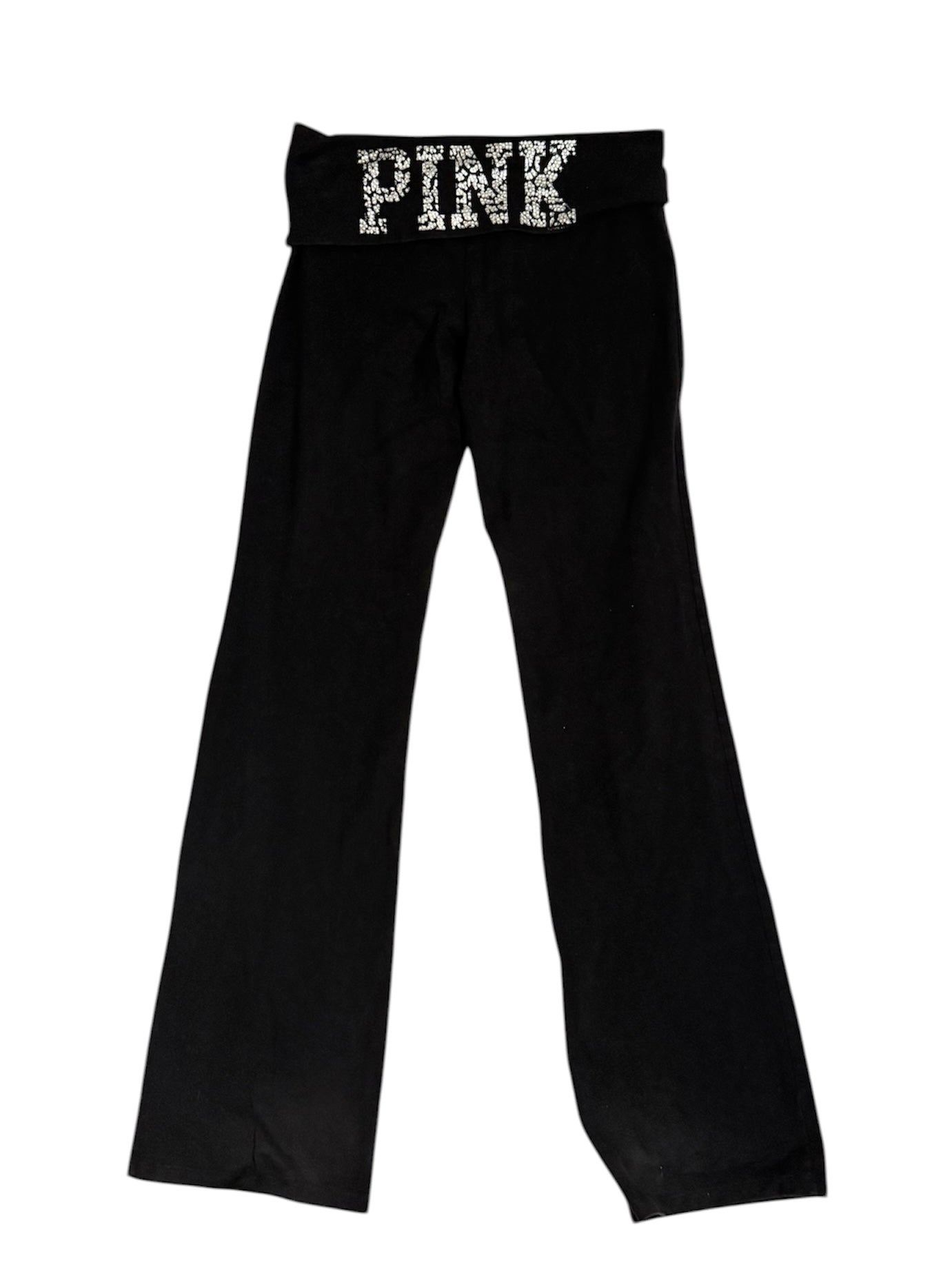 VS Pink Bedazzled Fold-over Leggings: Medium