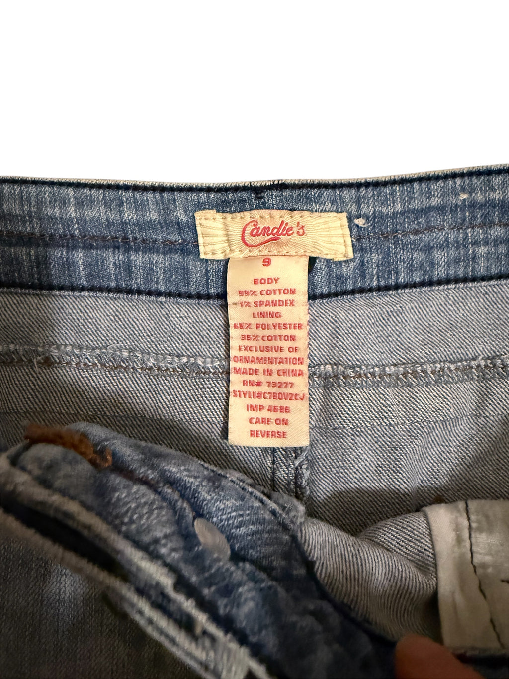 Candies Denim Mini Skirt: 32”
